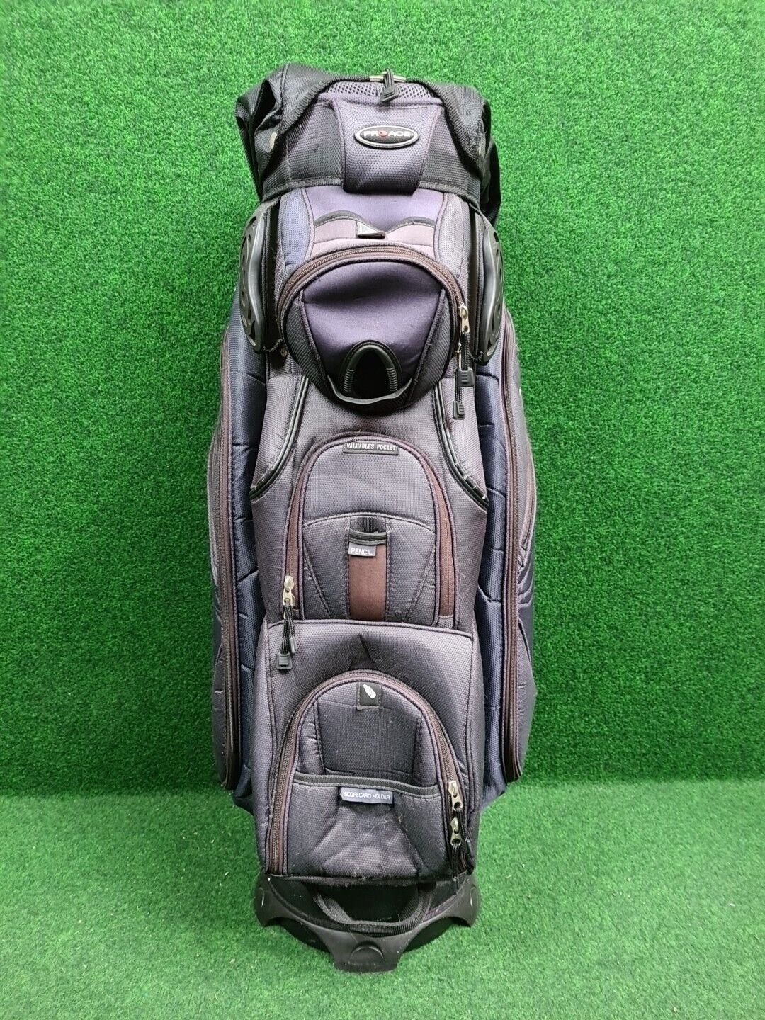 PRO ACE Trolleybag Cartbag Herren Dunkelblau 14 Facher 7 Taschen